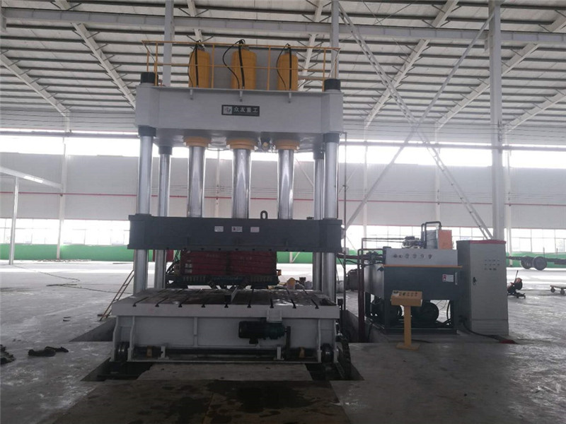 800噸三梁四柱三缸移動(dòng)工作臺液壓墊液壓機(jī)