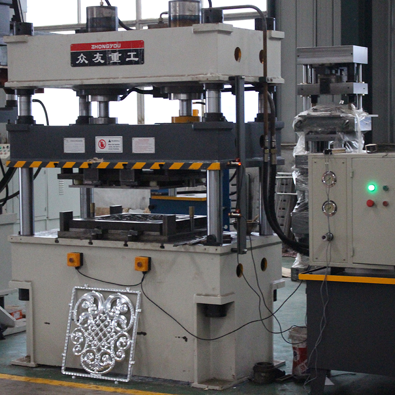 100噸壓花切花三梁四柱液壓機