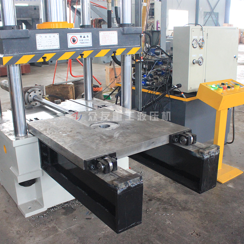 100噸帶移動工作臺成型四柱液壓機
