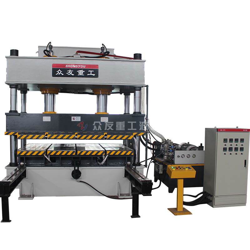 315噸雙缸四柱移315動工作臺帶加熱板液壓機